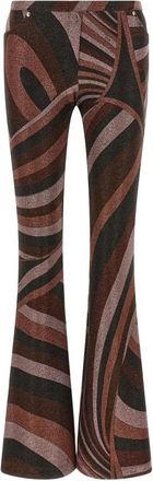 Pucci Iride Print Lurex Broek - Dames - Flared Jeans - Veelkleurig - XS - Polyester - Jeans