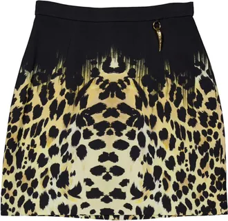 Roberto Cavalli Leopard-Print Mini Skirt, Brand Size 38 ( US Size 4 )