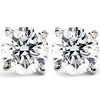 Pompeii3 1 Ct T. W Certified Diamond Studs Available in 14k White or Yellow Gold