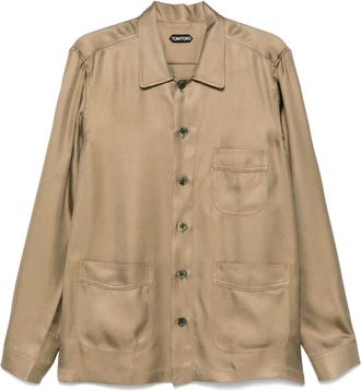 Tom Ford Camicia in twill di seta - Verde