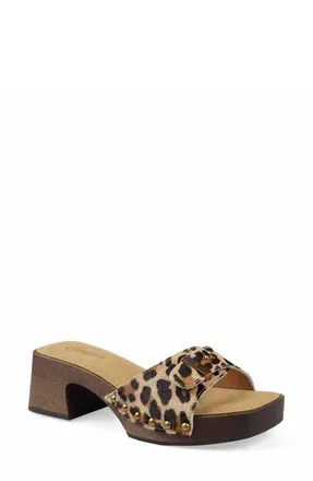 Candie's Shanda Platform Slide Sandal in Leopard Tan at Nordstrom, Size 10