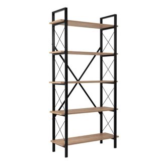 Concept Usine Estanter&iacute;a moderna con 5 espacios de almacenamiento de madera y metal