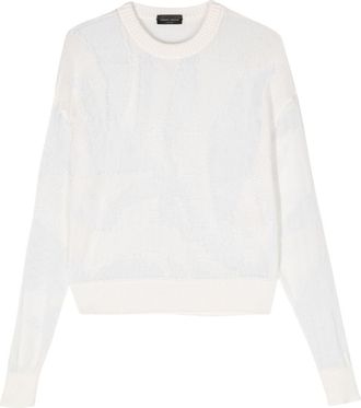 Roberto Collina crew-neck open-knit jumper - women - Nylon/Cotton - S - White