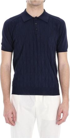 Roberto Collina Rombi Polo - Heren - Polos - Blauw - L - Katoen - Tops