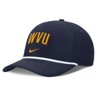 Nike West Virginia Primetime Rise Campus Nike Mens College Adjustable Hat in Blue | NC9641SWVN-SJM