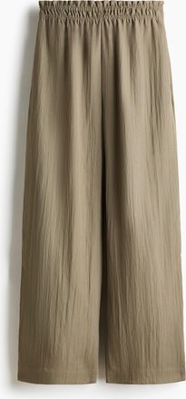 H&M Weite Hose mit Volantbesatz - Olivgr&uuml;n