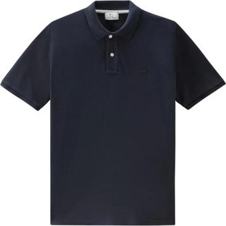 Woolrich Klassieke Amerikaanse Polo - Heren - Polos - Blauw - M - Katoen - Tops