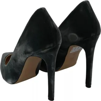 Ovye By Cristina Lucchi Gray Velvet Dress Stiletto Pumps Womens Shoes (Pre-Owned)