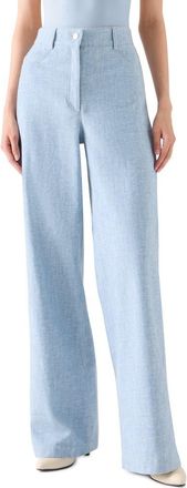 Akris Cooper High Waist Wide Leg Jeans in Light Blue at Nordstrom, Size 10