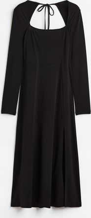 H&M Jerseykleid mit eckigem Ausschnitt - Schwarz