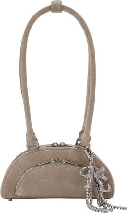 Self Portrait Womens Calfskin Mini Shoulder Bag Gray