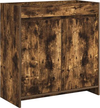 vidaXL Gabinete De Ba&ntilde;o Debajo Del Lavabo Roble Ahumado Vidaxl
