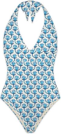 MC2 Saint Barth Elegante Geo Floral Badpak - Dames - Badpakken - Blauw - S - Badmode