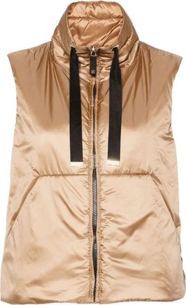 Max Mara water-repellent drawstring gilet - women - Polyester/Camel Hair/Silk/Polyester - 40 - Neutrals