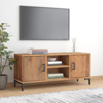 vidaXL Vidaxl - Mueble Para Tv Madera Maciza De Pino Marr&oacute;n 110x35x48 Cm