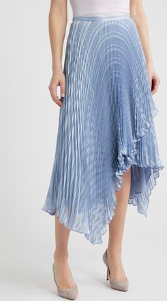 Boss Orange by Hugo Boss Vlantel Pleated Asymmetric Midi Skirt in Bright Blue at Nordstrom, Size 12