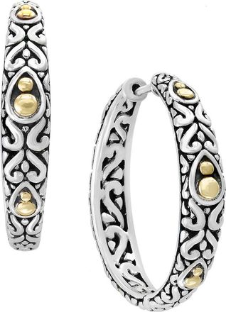 Effy Two-Tone Bead & Scroll Hoop Earrings in Silver at Nordstrom Rack