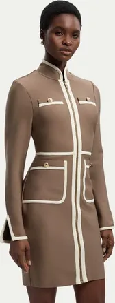 Karen Millen Bandage Military Piping Mini Dress in Taupe at Nordstrom, Size 10