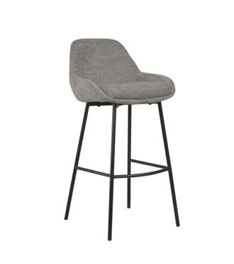 Home Heavenly Home Heavenly - Pack 2 Taburetes Altos Caspi, Dise&ntilde;o Moderno Con Asiento Acolchado Y Patas Met&aacute;licas. Color: Gris