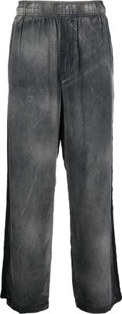Diesel embroidered-logo regular trousers - men - Lyocell - 48 - Grey