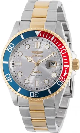 Invicta Pro Diver Quartz Silver Dial Pepsi Bezel Mens Watch 44710