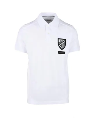 Dirk Bikkembergs White Cotton-Blend Fitted Polo Shirt