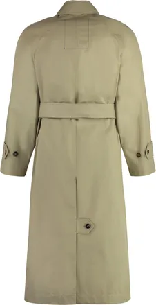 Burberry Mens Cotton Trench Coat With Waist Belt Ecru Raincoats