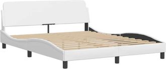 vidaXL Vidaxl - Estructura de cama sin colchón cuero sintético blanco 160x200cm