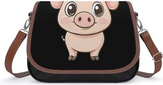Generic Cartoon Pigs Womens Crossbody Bag Fashion Shoulder Handbags Message Tote Bag with Adjustable Strap