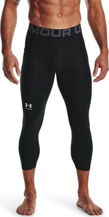 Under Armour Trainingstights UNDER ARMOUR HeatGear &frac34;-Leggings, Herren, Gr. XS, N-Gr, schwarz (schwarz 001), Obermaterial: 79% Polyester, 21% Elasthan, Hosen Traini