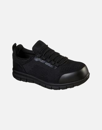 Skechers Womens Skechers Mens Synergy Omat Safety Shoes - Black - Size: 12