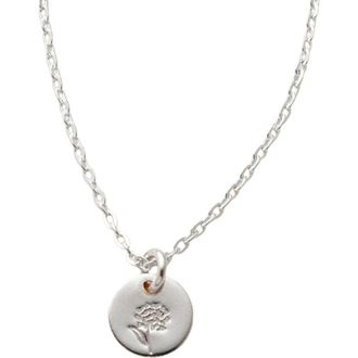 Made by Mary October Birth Flower Necklace in Silver at Nordstrom, Size Medium