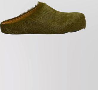 Marni flat leather mules faux fur texture