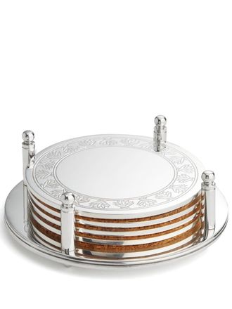 Soho Home Rochester engraved coaster set - unisex - stainless steel - OS - Silver