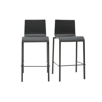 Miliboo Taburetes De Bar Modernos Apilables Negros A65 Cm (lote De 2) Kupa