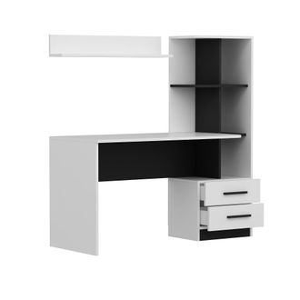 Concept Usine Escritorio 146 cm con cajones y estantes blanco
