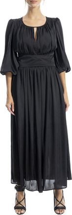 Max Studio Satin Elbow-Sleeve Maxi Dress