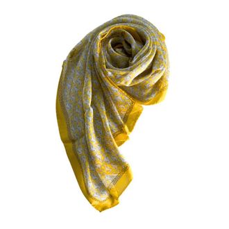 Borbonese Yellow Silk Women Womens Scarf