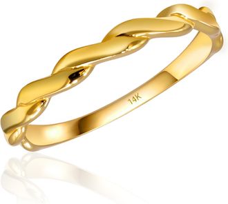 MAX + STONE 14k Yellow Gold Rope Twist Stackable Ring