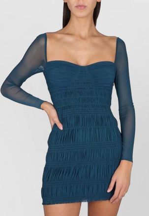 Self Portrait long-sleeve sweetheart neckline mini dress