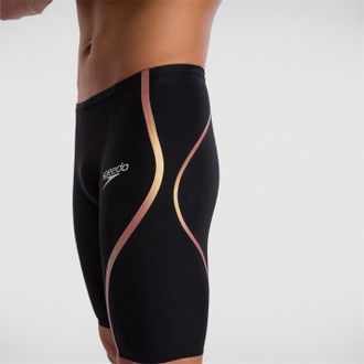 Speedo Mens LZR Intent Jammer Short in Black/Gold - Size 28 (Waist)