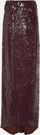 Dries Van Noten Sequined jersey maxi skirt