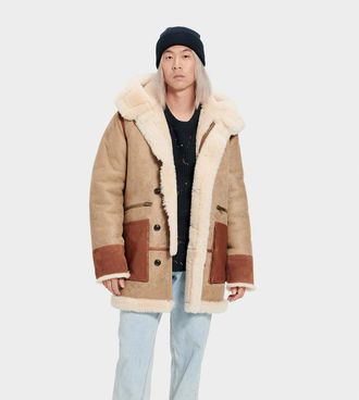 UGG Yates Shearling Hooded Jacke f&uuml;r Herren in Beige