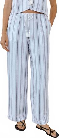 Bella Dahl Beach Pants With Tassel Drawstring In Rosewood Stripe