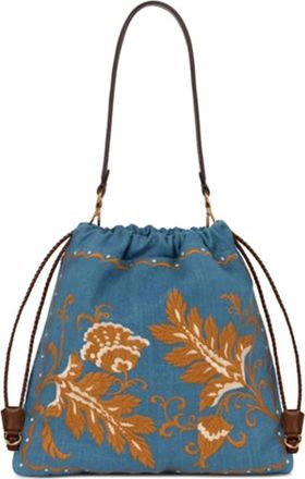 Etro Etro, Bucket Bags, female, Blue, Size: ONE SIZE Kalispera Medium Drawstring Bag