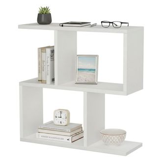 Dmora Dmora - Mesa De Caf&eacute; Polyh, Mesa De Centro Baja, Revistero Para Sof&aacute;, Estante De La Sala De Estar, 60x20h60 Cm, Blanco, Con Embalaje Reforzado
