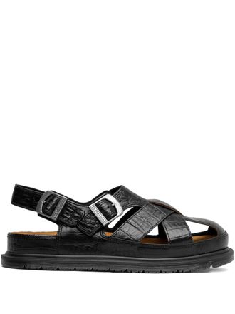 Dr. Martens crocodile-effect sandals - Brown