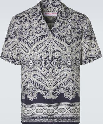 Orlebar Brown Maitan paisley linen bowling shirt