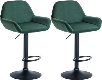 Clp Set De 2 Taburetes De Cocina Braga En Terciopelo Verde Oscuro Metal Negro Mate