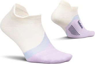 Feetures Elite Light Cushion No Show Tab Athletic Ankle Socks Sport Sock with Targeted Compression in Lilac Breeze at Nordstrom, Size Medium